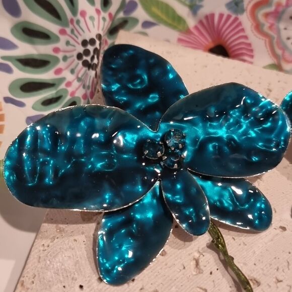 New ZARA ENAMEL FLOWER statement earrings - Picture 7 of 14